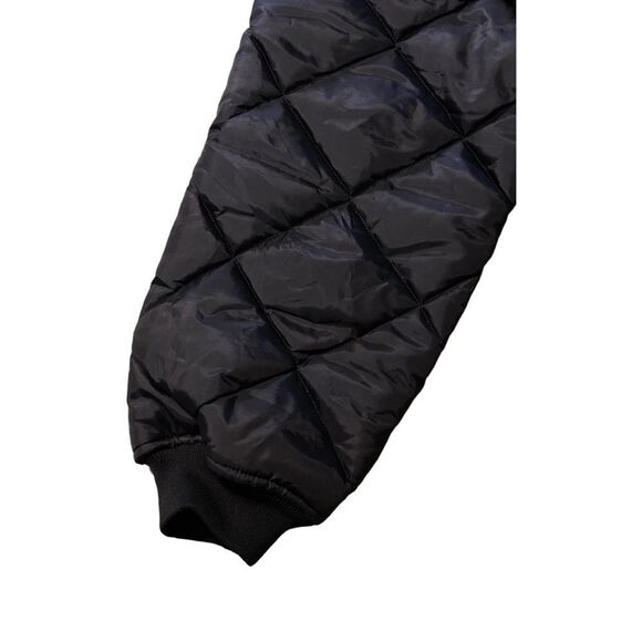 Veezo Wear Vintage Quilted Black Jacket Men’s XL Full Zip Puffer Style Retro - Picture 4 of 7